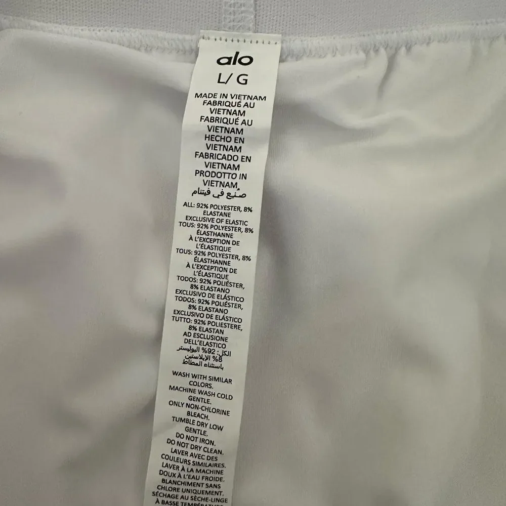 Alo Varsity Pleated Tennis Skirt Pickleball Size L White